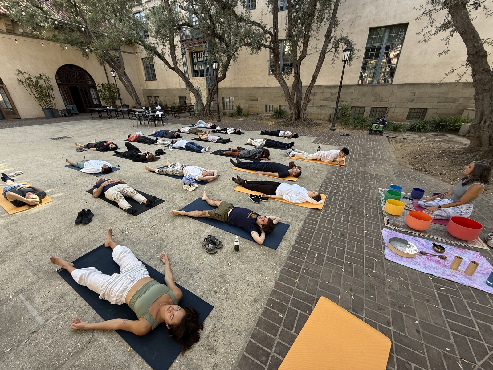 Savasana during our longevity meditation session