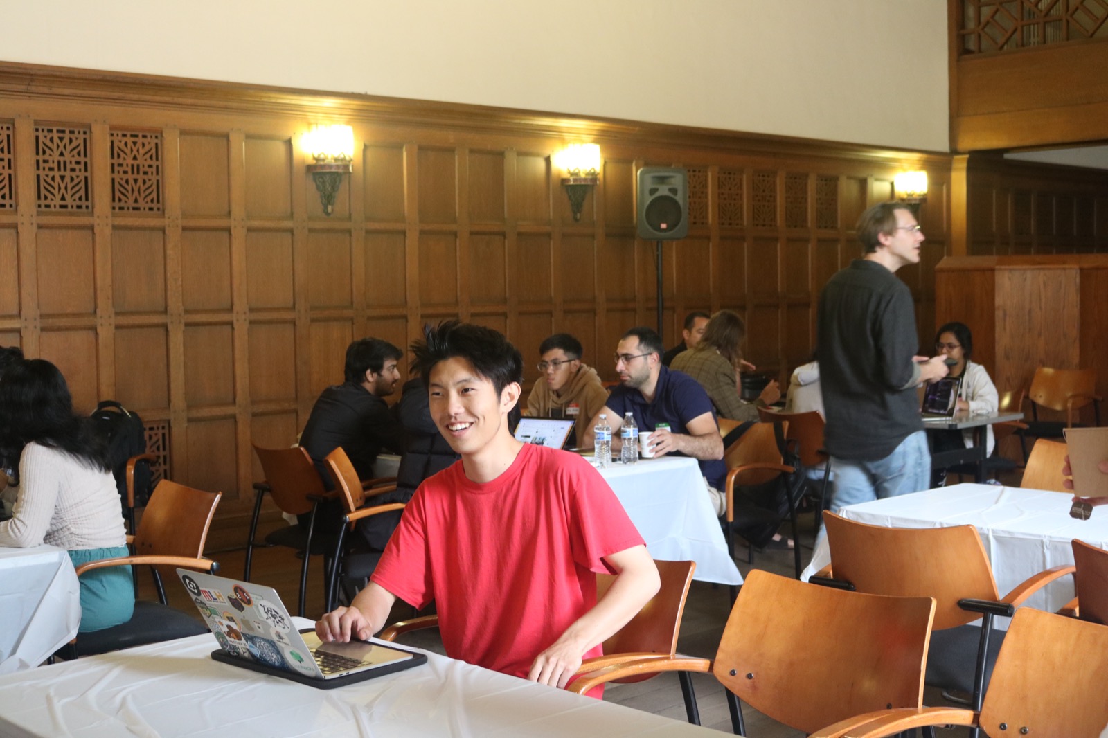 Member at the hackathon in Dabney Hall