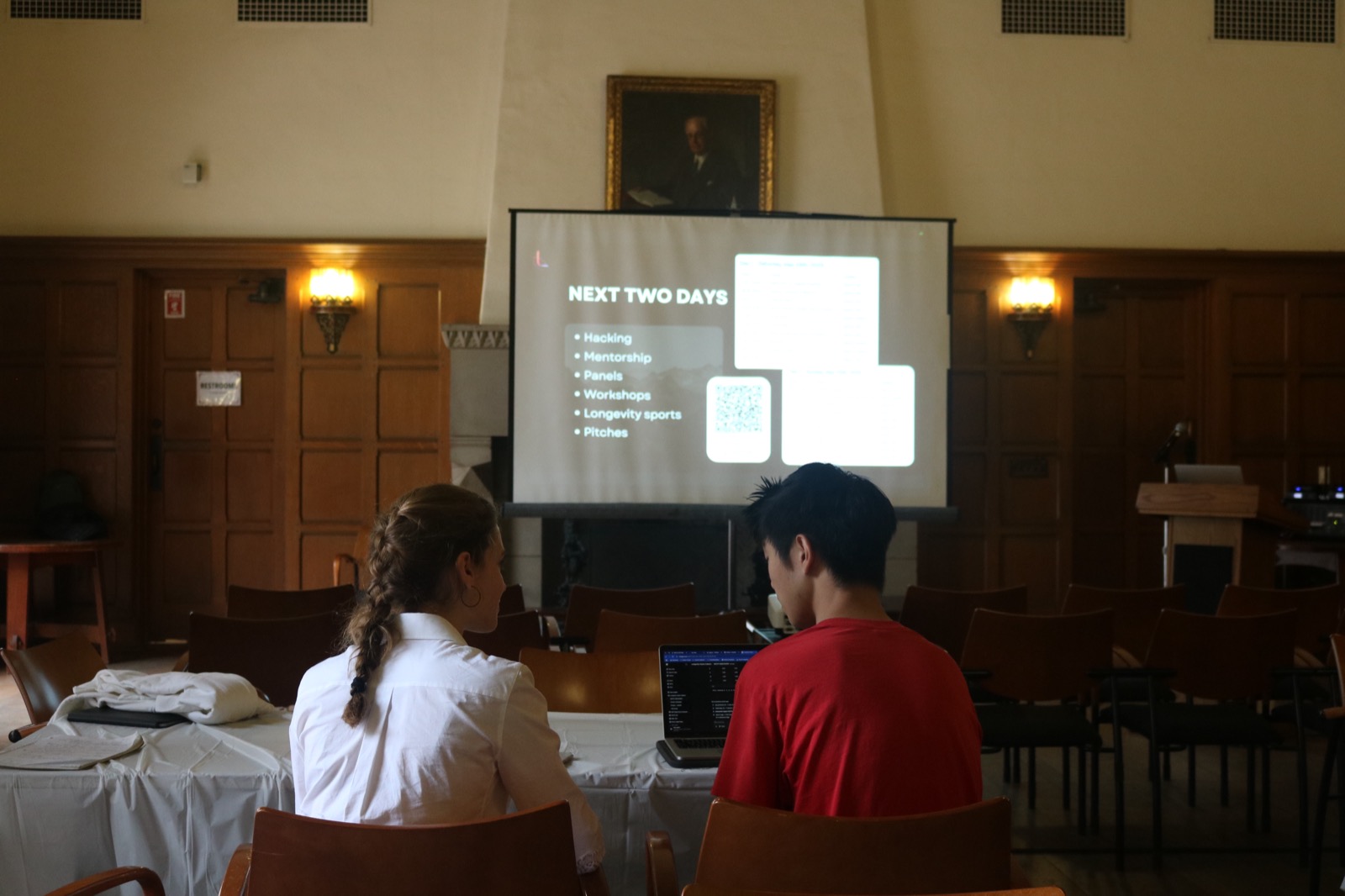 Hackathon kickoff — reviewing the schedule for the weekend